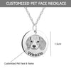 Personalised 925 Sterling Silver Engraved Pet Photo With Name Pendant Necklace