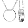 Personalised 925 Sterling Silver Outside Engraved Circle Ring Pendant Necklace for Women