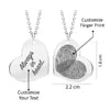 Personalised 925 Sterling Silver Eternal Bond Couple Fingerprint with Name Heart Pendant Necklace for Women