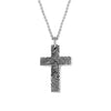 Personalised 925 Sterling Silver Engraved Fingerprint with Name Cross Pendant Necklace for Women