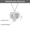 Personalised 925 Sterling Silver Engraved Name and Message Heart Pendant Necklace for Women