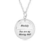 Personalised 925 Sterling Silver Engraved Name and Message Round Disc Pendant Necklace for Women