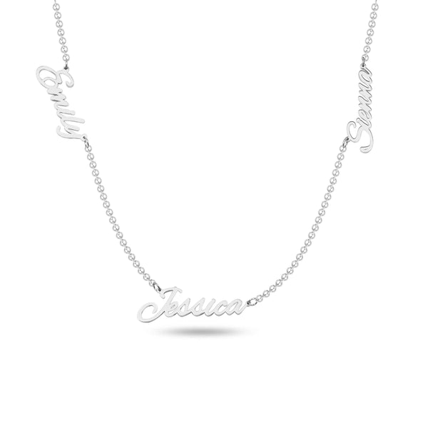 Personalised 925 Sterling Silver Name Family Chain Necklace for Women