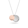 Personalised 925 Sterling Silver Engraved Name Double Disc Charm Pendant Necklace for Women