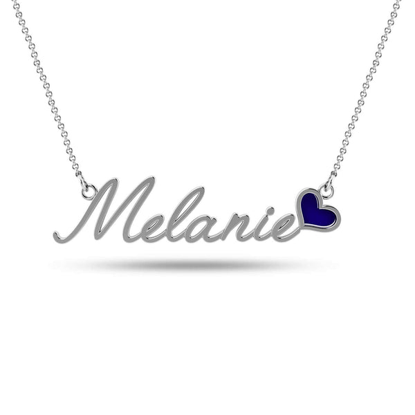 Personalised 925 Sterling Silver Name Heart Necklace with Personalised Message BOX for Teen Women