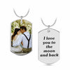 Personalised 925 Sterling Silver Dog Tag With Picture Engraved Custom Text Message Pendant Necklace for Men and Women