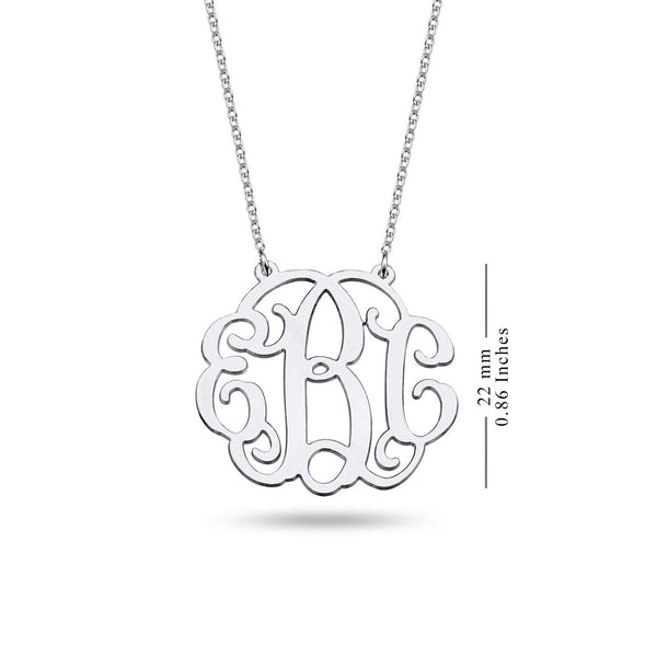 Personalised 925 Sterling Silver Monogram Initial Necklace for Teen Women