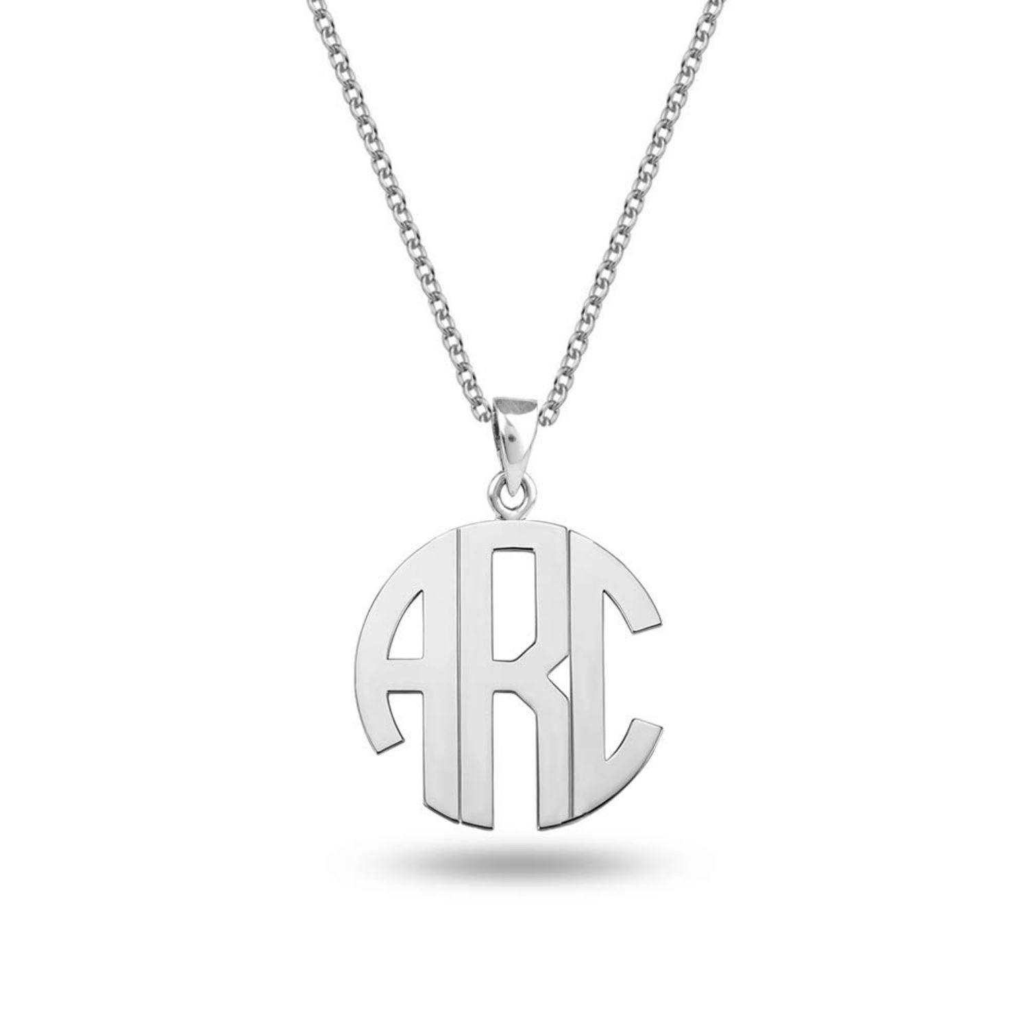 Personalised 925 Sterling Silver Monogramos Initial Necklace for Teen Women