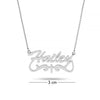 Personalised 925 Sterling Silver Name Cross Tail Necklace for Teen Women