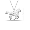 Personalised 925 Sterling Silver Horse Silhouette Name Message Necklace for Teen Women