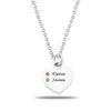 Personalised 925 Sterling Silver Engraved Name Heart Necklace for Women