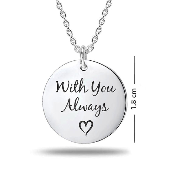 Personalised 925 Sterling Silver Actual Engraved Fingerprint and Name Memorial Pendant Necklace Gift for Men Women and Teen