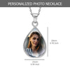 925 Sterling Silver Personalised Photo Double Sided Picture Drop Shape Transparent Resin Pendant Necklace for Teen Women