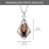 925 Sterling Silver Personalised Photo Double Sided Picture Rhombus Shape Transparent Resin Pendant Necklace for Teen Women