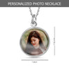 925 Sterling Silver Personalised Photo Double Sided Picture Round Shape Transparent Resin Pendant Necklace for Teen Women