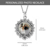 925 Sterling Silver Personalised Double Sided Picture Custom Photo Round Shape Transparent Resin Pendant Necklace for Teen Women