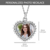 925 Sterling Silver Personalised Double Sided Beaded Heart Photo Custom Picture Granuals Transparent Resin Pendant Necklace for Teen Women