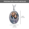 925 Sterling Silver Personalised Double Sided Oval Photo Custom Picture Transparent Resin Pendant Necklace for Teen Women