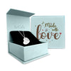 Personalised 925 Sterling Silver Engraved Couple Heart Name Necklace with Personalised Message BOX for Women