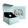 Personalised 925 Sterling Silver Engraved Heart Charm Name Necklace with Personalised Message BOX for Teen Women