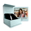 Personalised 925 Sterling Silver Engraved Name and Message Double Bar Necklace with Personalised Photo & Message BOX for Women