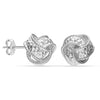 925 Steling Silver Textured Design Celtic Love Knot Stud Earrings for Women