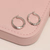 925 Sterling Silver Round Diamond-Cut Textured Hoop Earrings for Women