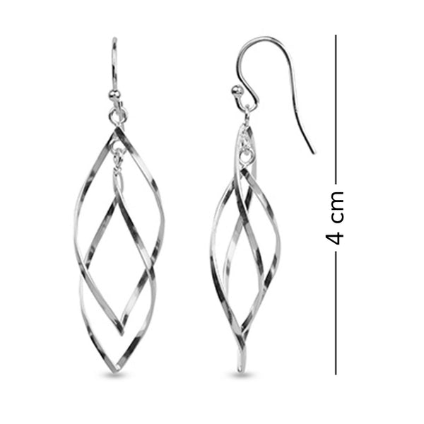 925 Sterling Silver Classic Linear Loops Design Earrings for Teen Women