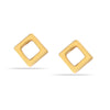 925 Sterling Silver 18K Gold-Plated Square Open Stud Earrings for Men