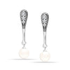 925 Sterling Silver CZ Pearl Drop Dangle Earrings for Women