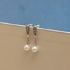 925 Sterling Silver CZ Pearl Drop Dangle Earrings for Women