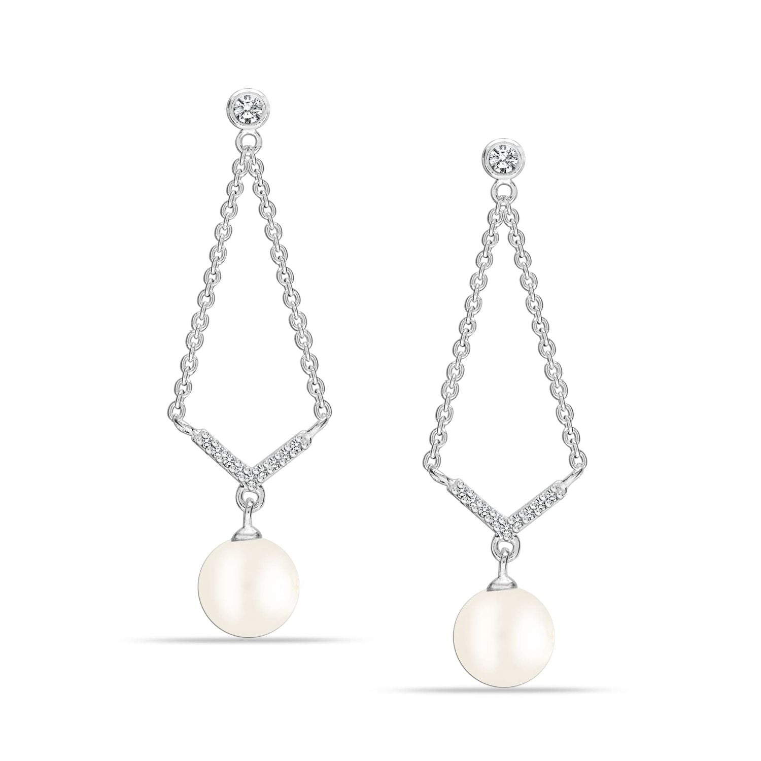 925 Sterling Silver Pearl Earrings for Women Hypoallergenic Drop Earring for Women