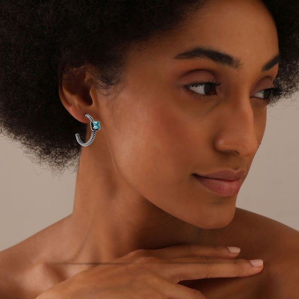 Buy Stylish Silver Hoop Earrings Online | TrueSilver