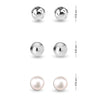 925 Sterling Silver Pearl Hammered Ball Stud Earrings for Women Teen and Girls