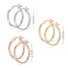 925 Sterling Silver Set of 3 Pairs Click-Top 3 Colors Hoop Earrings for Girl Teen Women 25MM