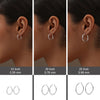 925 Sterling Silver Diamond Cut Hoop Earrings for Women Teen Set of 3 Pairs