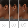 925 Sterling Silver Diamond Cut Hoop Earrings for Women Teen Set of 3 Pairs