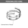 Personalised 925 Sterling Silver Engraved Double Name Bypass Ring for Women