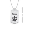 Personalised 925 Sterling Silver Engraved Pets Paw Print Pendant Necklace For Men and Women