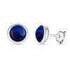 925 Sterling Silver Bezel Set Round Circle Stud Earrings for Women