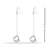 925 Sterling Silver Open Heart Drop Earrings for Women & Girls