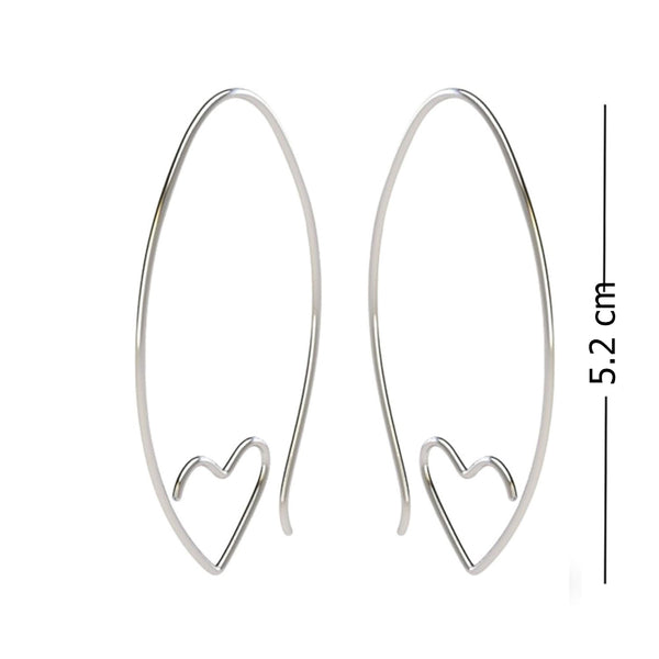 925 Sterling Silver Heart Love Earrings for Teen Women