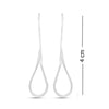 925 Sterling Silver Jewellery Threader Wire Light-Weight Drop Shape Dangle Earrings for Women