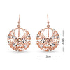 925 Sterling Silver Diamond-Cut Filigree Rose-Gold-Plated Drop Dangler Earring for Women Girl