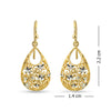 925 Sterling Silver Turkish Tear Drop Diamond Cut Earrings for Women