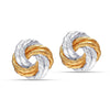 925 Steling Silver Two-Tone Italian Design Interlaced Love-Knot Stud Earrings for Women