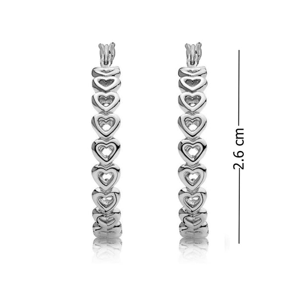 925 Sterling Silver Valentines Day Heart Love Hoop Earrings for Women