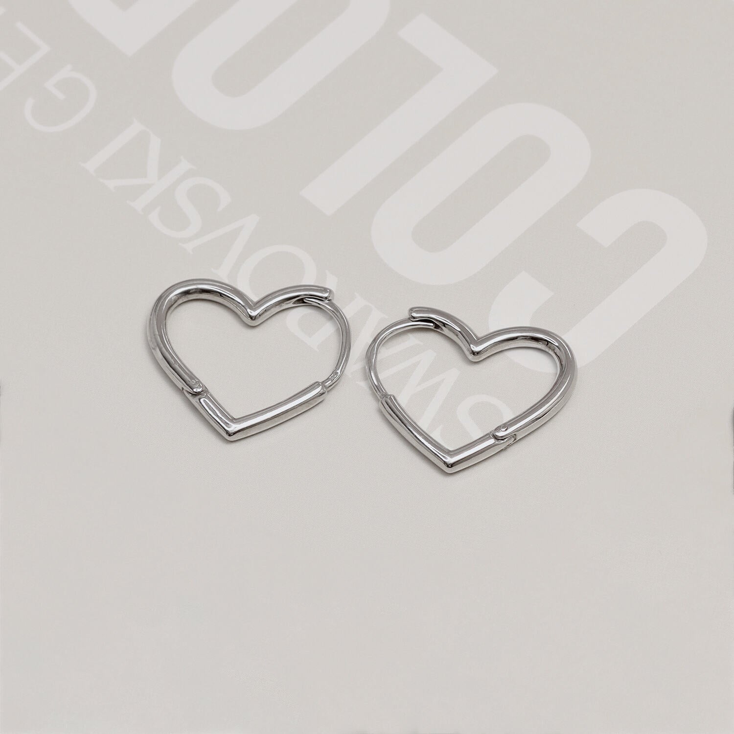 925 Sterling Silver Love Heart Silver Plated Hoop Earrings for Women Girls