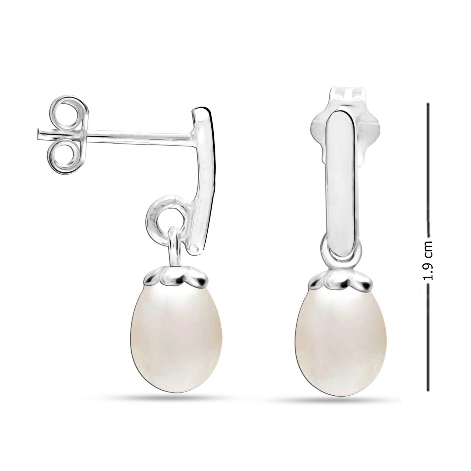 925 Sterling Silver Freshwater Pearl Statement Handmade Dangle Drop Earrings for Women