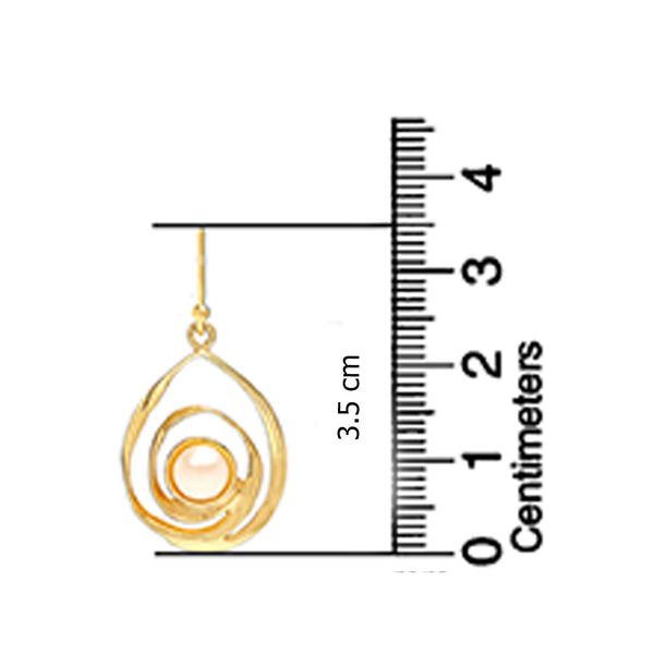 925 Sterling Silver Gold Plated Freshwater Pearl Drop Dangling Earring for Women and Teen